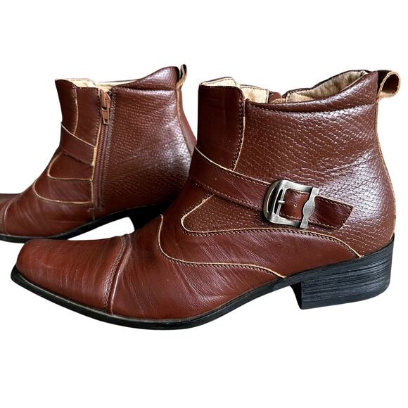 Delli Aldo Gustavo Leather Ankle Dress Boots Mens SZ 8.5 Chelsea Side Zip Formal - Picture 3 of 12